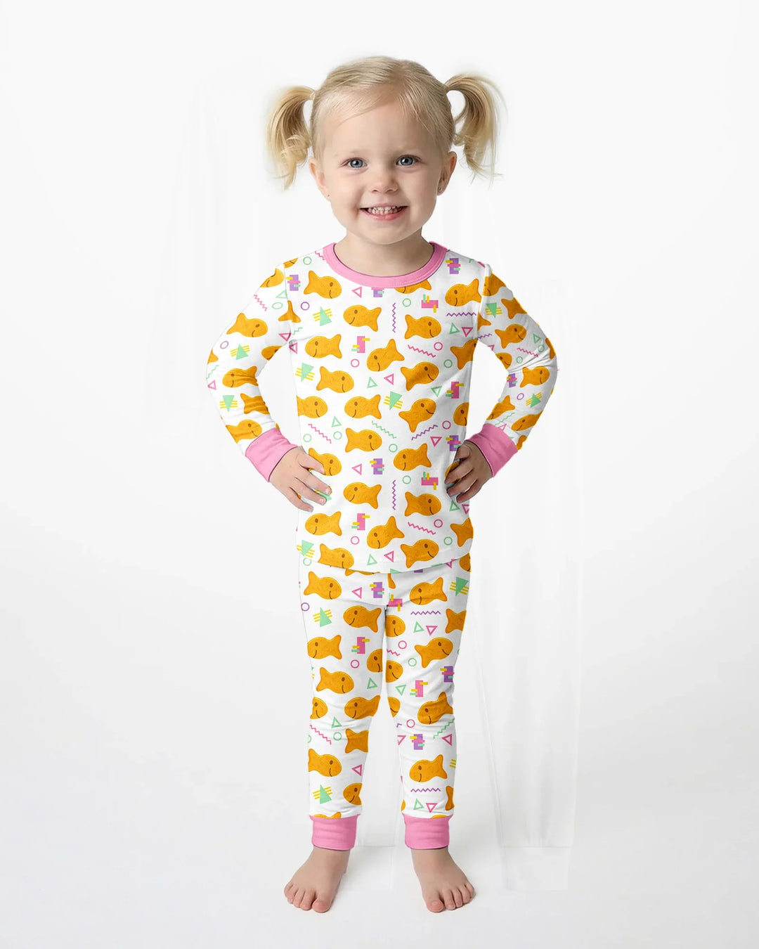 Zweiteiliges Langarm-Pyjama-Set mit Sommerfrüchten