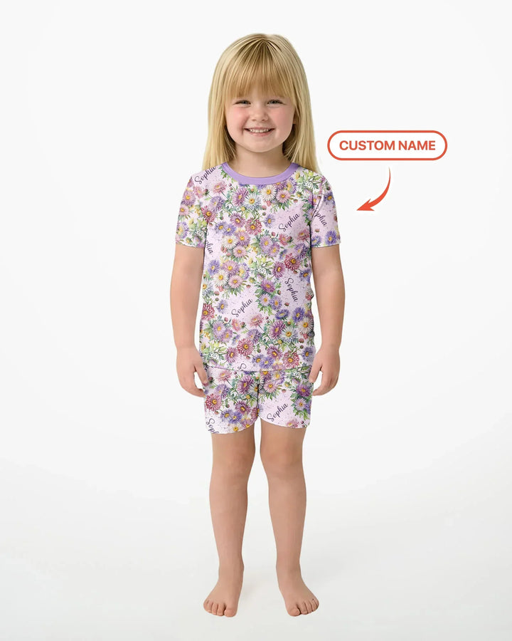 Zweiteiliges Pyjama-Set mit kurzen Ärmeln und Shorts im Sommer-Design
