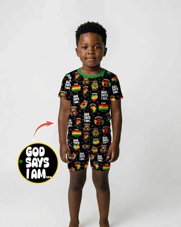 Template Zweiteiliges Pyjama-Set mit kurzen Ärmeln und Shorts