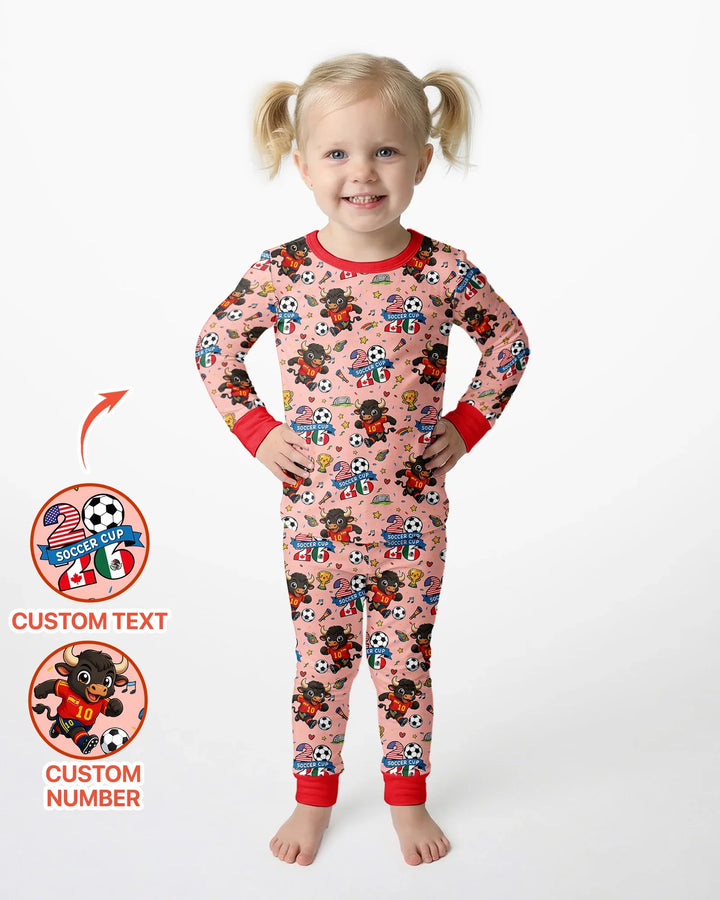 Zweiteiliges Langarm-Pyjama-Set mit Sommerfrüchten