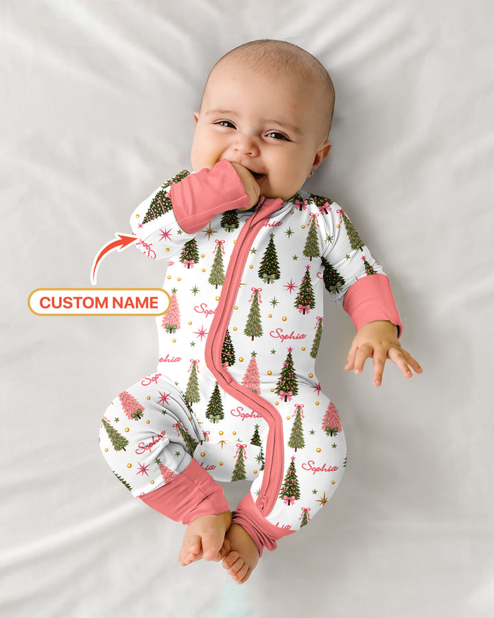 Custom Name Merry Christmas Tree Bamboo Convertible Zippy