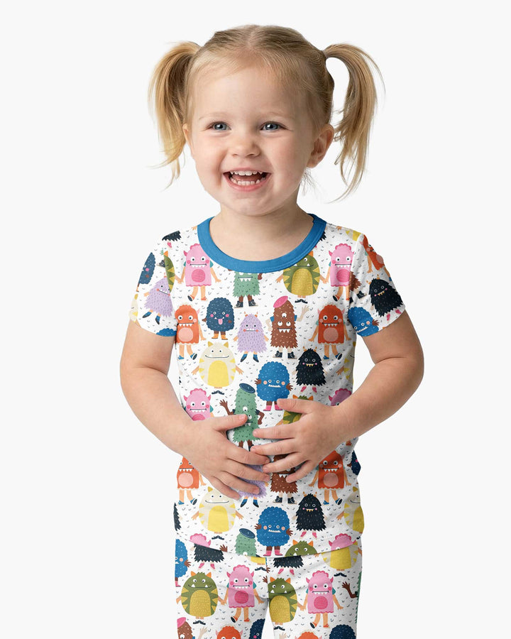 (Not So) Scary Monsters Bamboo Two Piece Short Sleeve Pajama Set