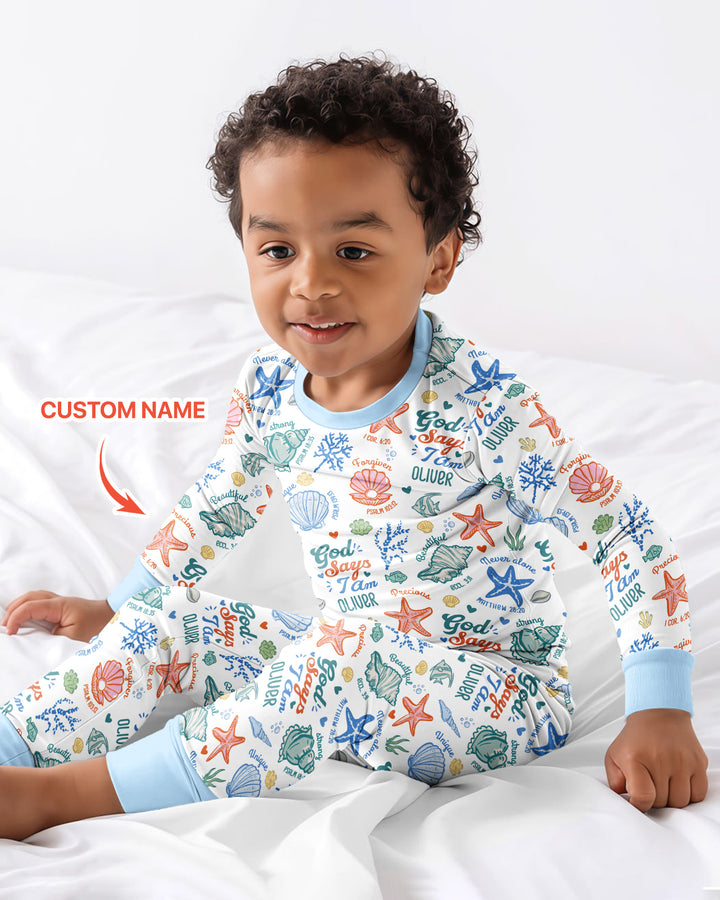 Zweiteiliges Langarm-Pyjama-Set mit Sommerfrüchten