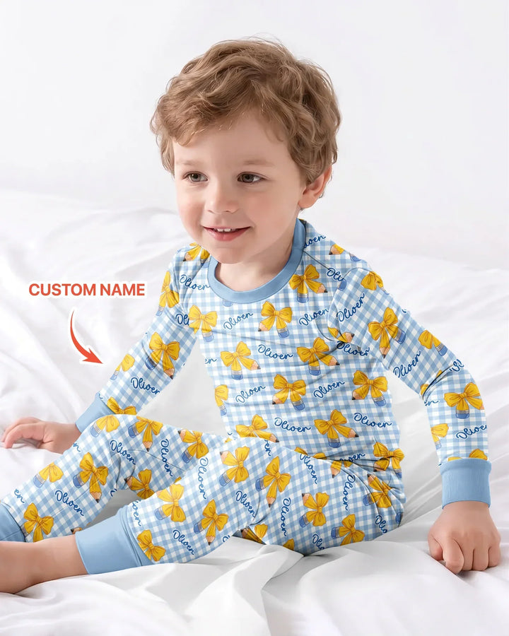 Zweiteiliges Langarm-Pyjama-Set mit Sommerfrüchten