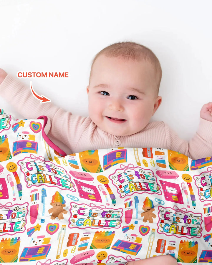 Custom Name Classroom Cuties Bamboo Blanket