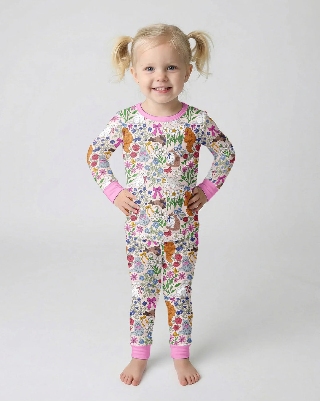 Zweiteiliges Langarm-Pyjama-Set mit Sommerfrüchten