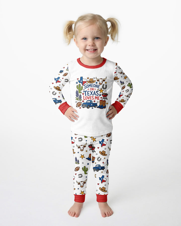 Someone in Texas Loves Me Bamboo Two Piece Long Sleeve Pajama Set
