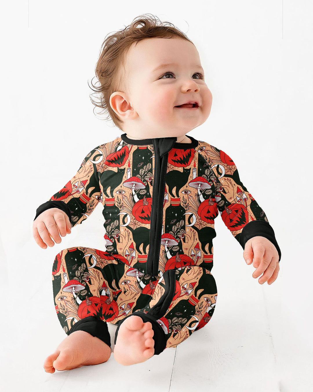 Black Cat And Pumpkin Halloween Bamboo Convertible Zippy