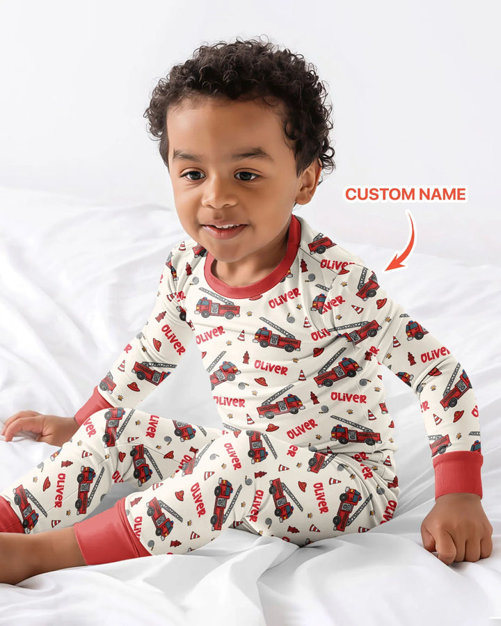 Zweiteiliges Langarm-Pyjama-Set mit Sommerfrüchten