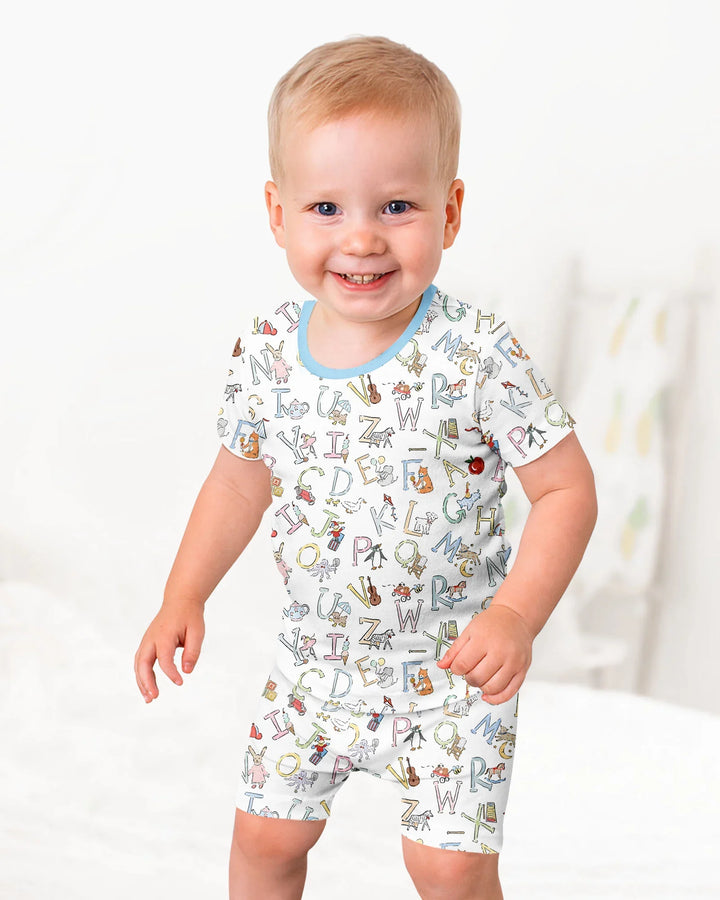 Schlafanzug-Set zweiteilig, kurze Ärmel, kurze Hose, Bambus