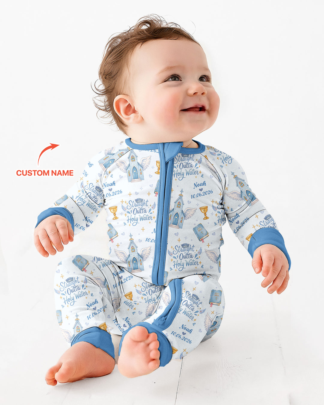 Gerippte Babykleidung mit individuellem Foto - Weich &amp; Skizzenhaft