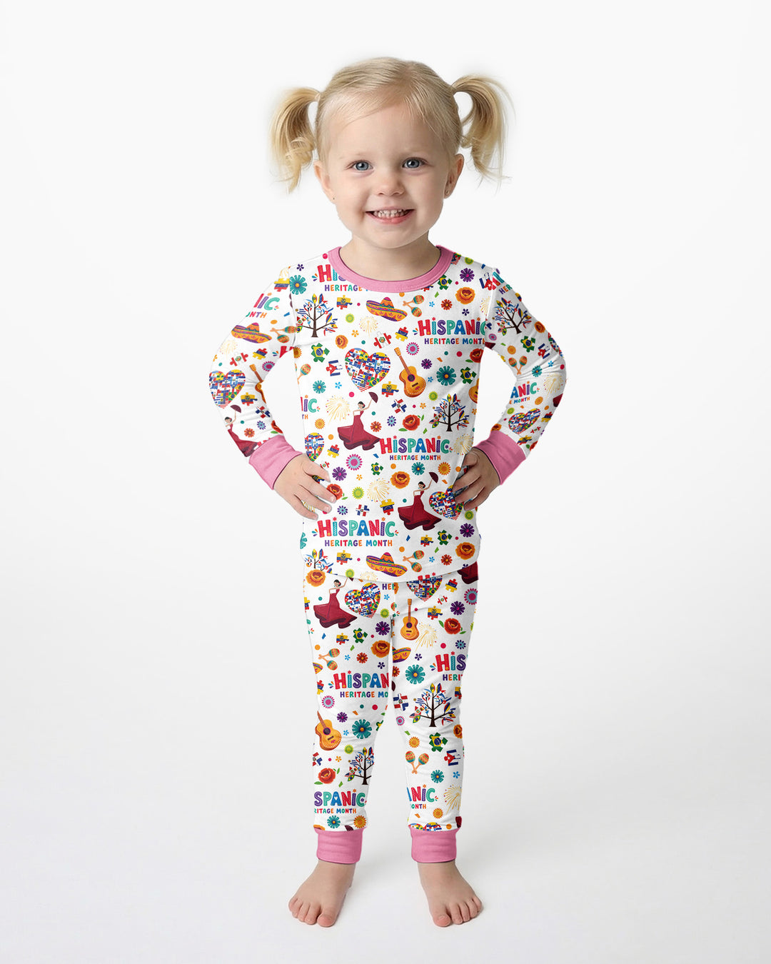 Fiesta Hispanic Heritage Month Bamboo Two Piece Long Sleeve Pajama Set