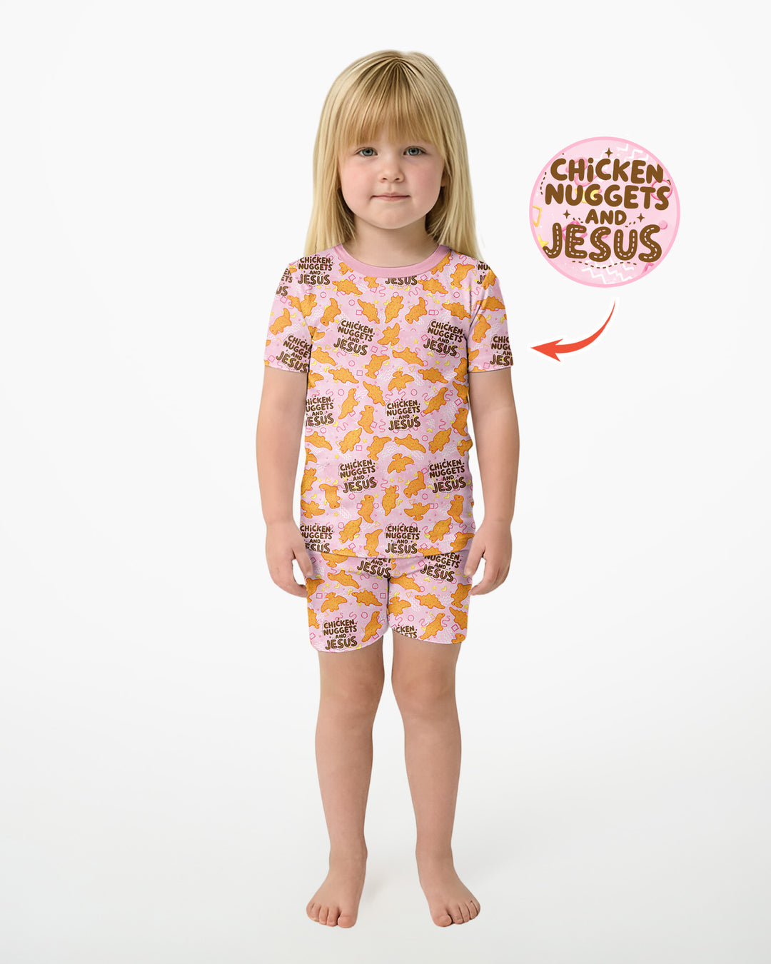 Template Zweiteiliges Pyjama-Set mit kurzen Ärmeln und Shorts