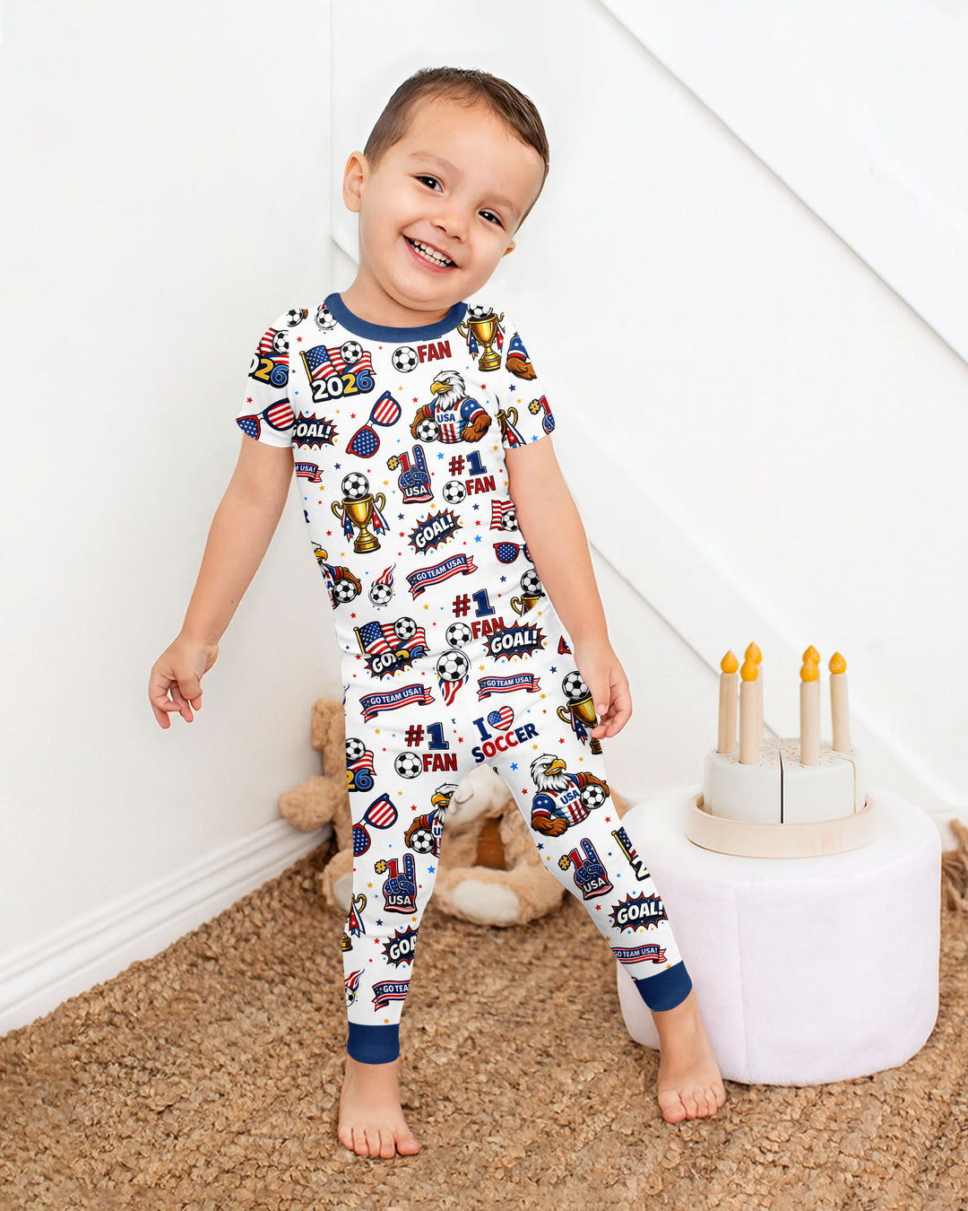 Zweiteiliges, kurzärmliges Pyjama-Set mit Marienkäfern