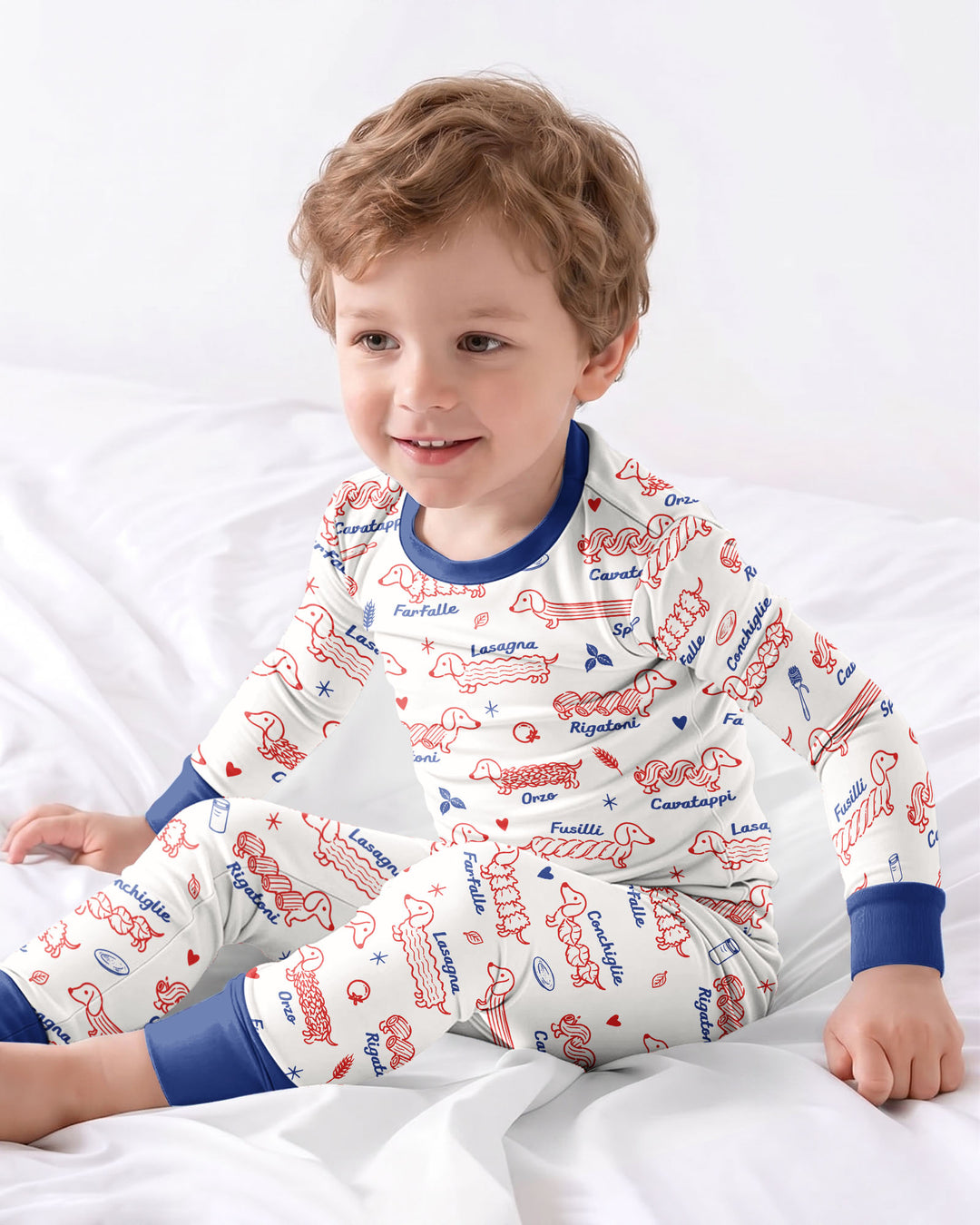 Pasta Pups Bamboo Two Piece Long Sleeve Pajama Set