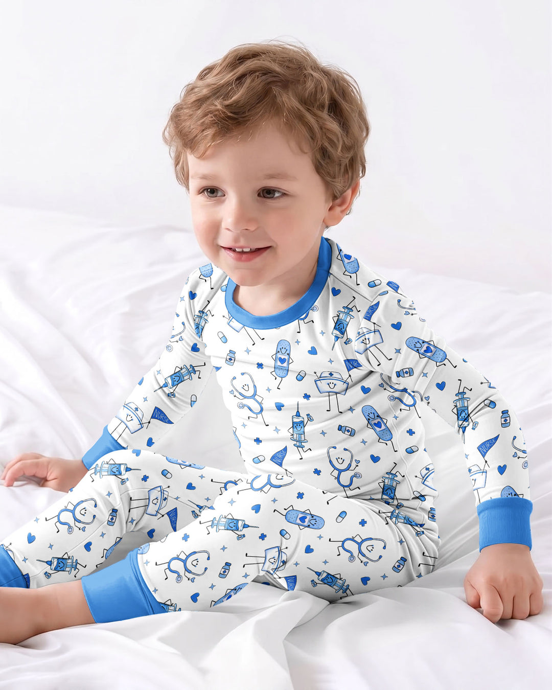 Zweiteiliges Langarm-Pyjama-Set mit Sommerfrüchten