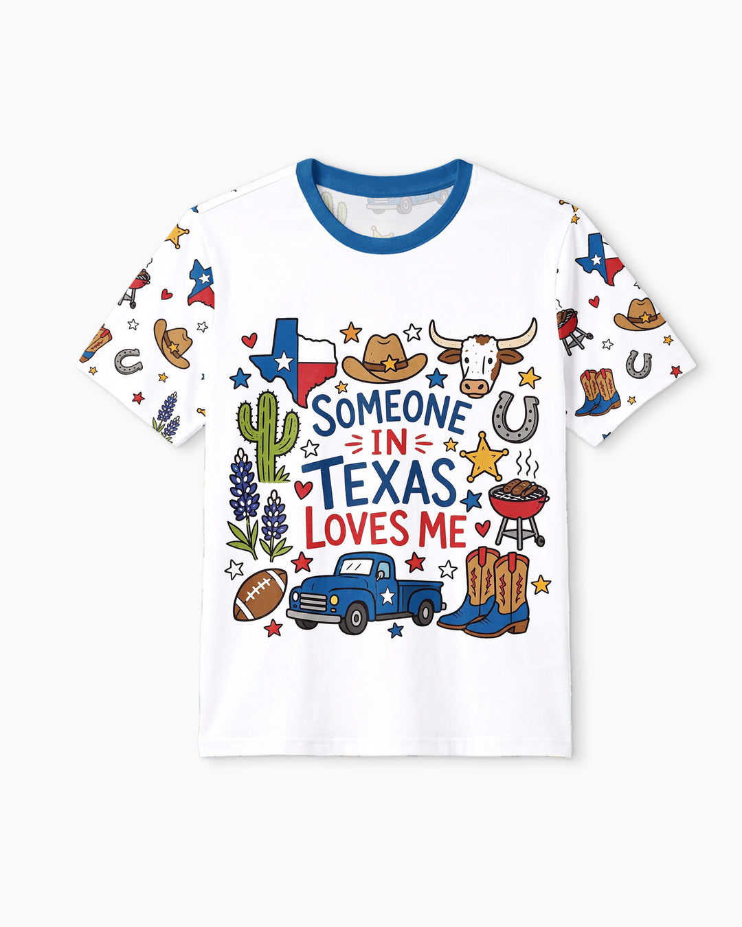 Someone in Texas Loves Me Bamboo Men Short Sleeve Short Pajama Set