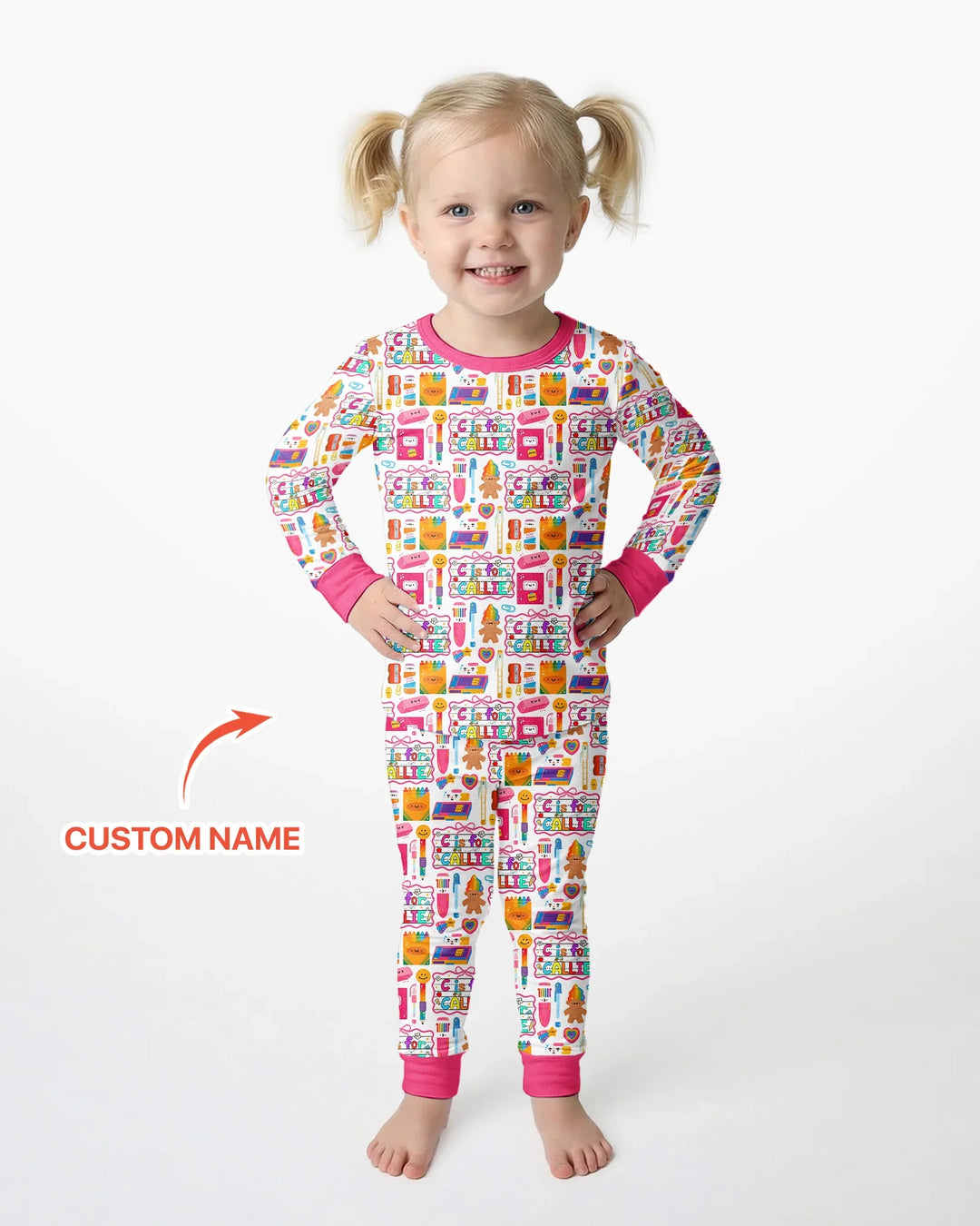 Zweiteiliges Langarm-Pyjama-Set mit Sommerfrüchten