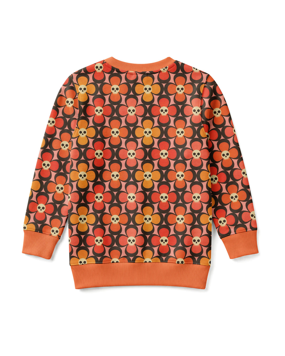 Retro Skull Flower Halloween Bamboo Crewneck Sweatshirt