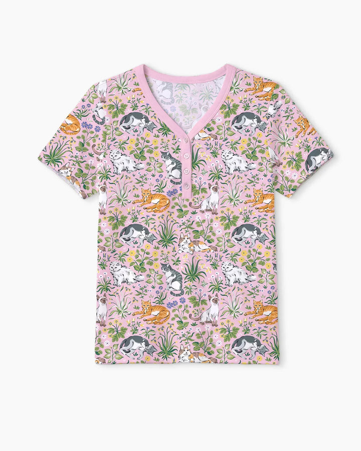 Misty Lavender Bambus Damen Kurzer Schlafanzug