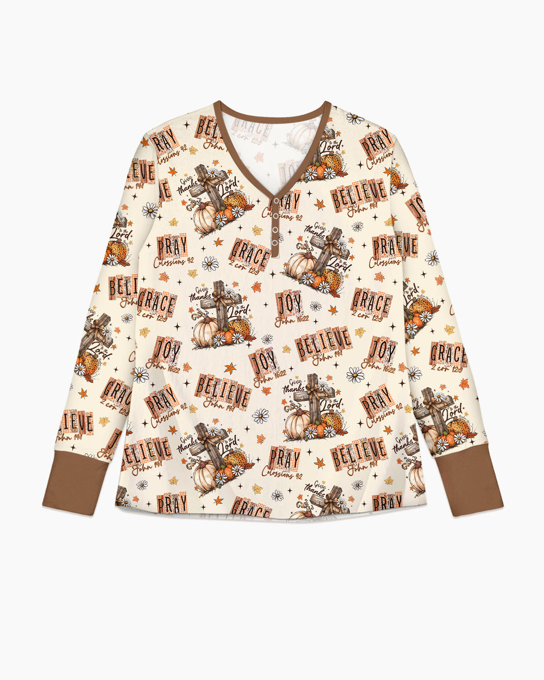 Floral Fall Give Thanks To The Lord Bamboo Women Pajama Set