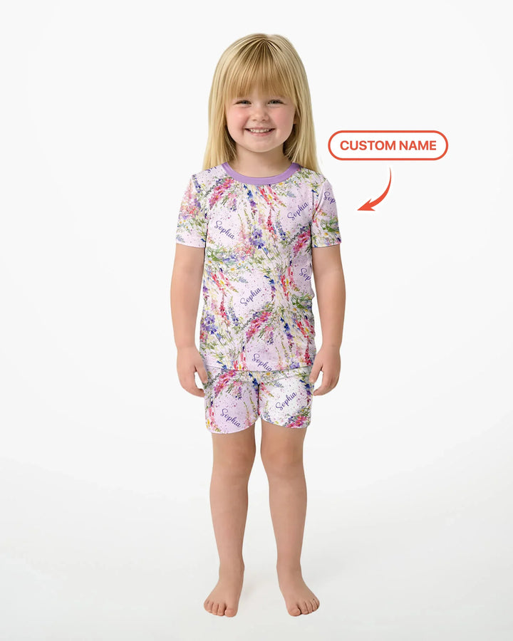 Zweiteiliges Pyjama-Set mit kurzen Ärmeln und Shorts im Sommer-Design