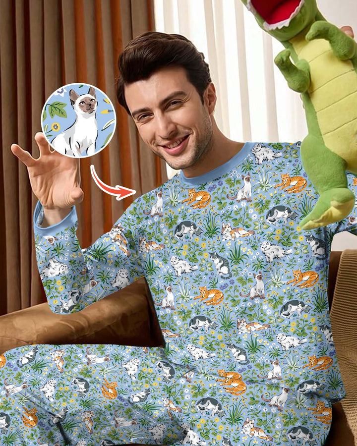 Kitten Garden Family Matching Men's Pajama Set