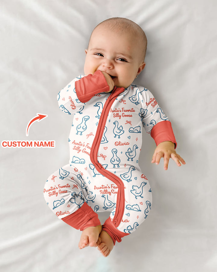 Custom Name Auntie's Favorite Silly Goose Bamboo Convertible Zippy