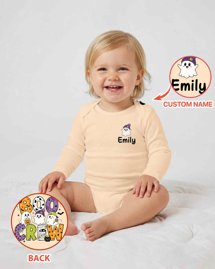 Personalized Boo Crew Halloween Ghost Group Spooky Bamboo Bodysuit