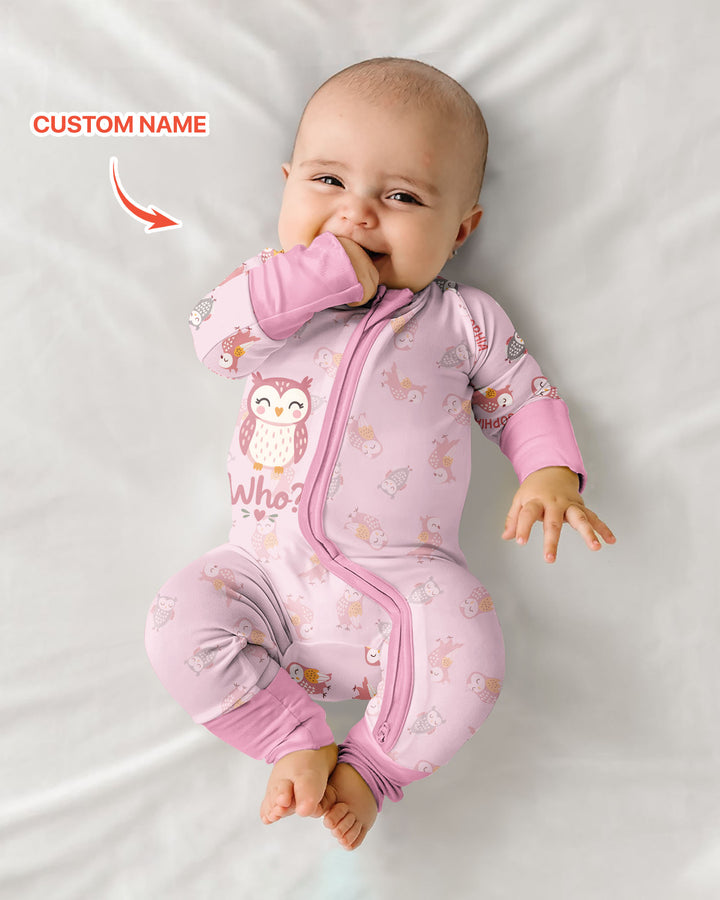 Custom Name Twin Owl Who's Who Bamboo Convertible Zippy