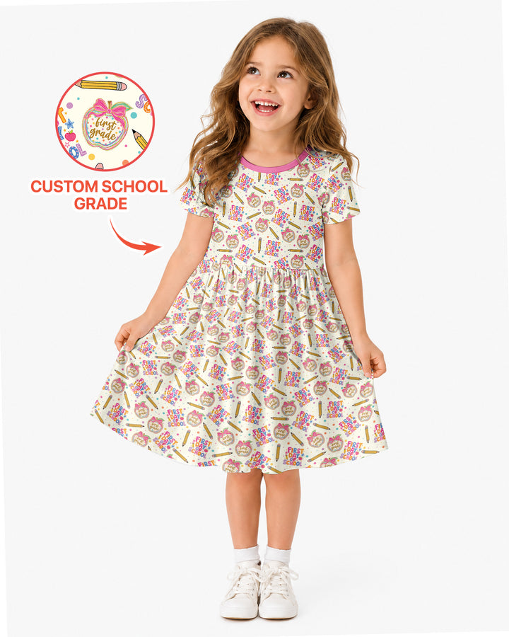 Custom School Grade First Day Cutie Bamboo Twirl Dress