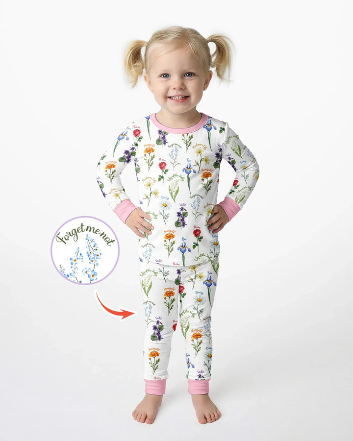 Zweiteiliges Langarm-Pyjama-Set mit Sommerfrüchten