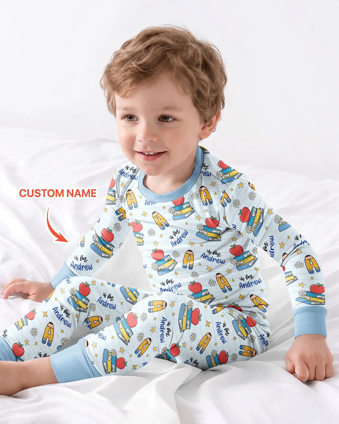 Zweiteiliges Langarm-Pyjama-Set mit Sommerfrüchten