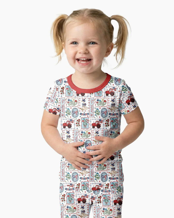 Zweiteiliges, kurzärmliges Pyjama-Set mit Marienkäfern
