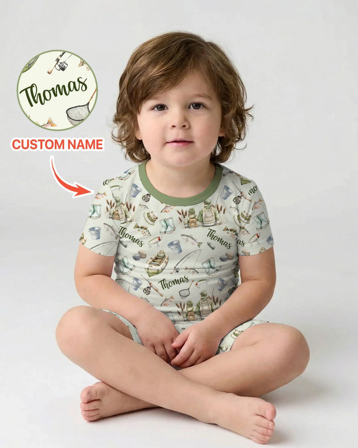 Zweiteiliges Pyjama-Set mit kurzen Ärmeln und Shorts im Sommer-Design