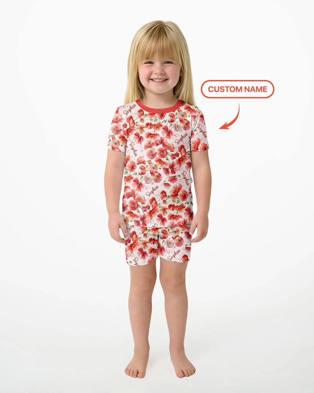Zweiteiliges Pyjama-Set mit kurzen Ärmeln und Shorts im Sommer-Design