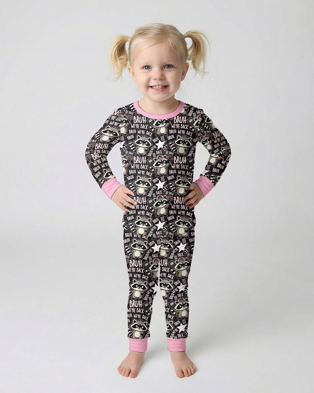 Zweiteiliges Langarm-Pyjama-Set mit Sommerfrüchten