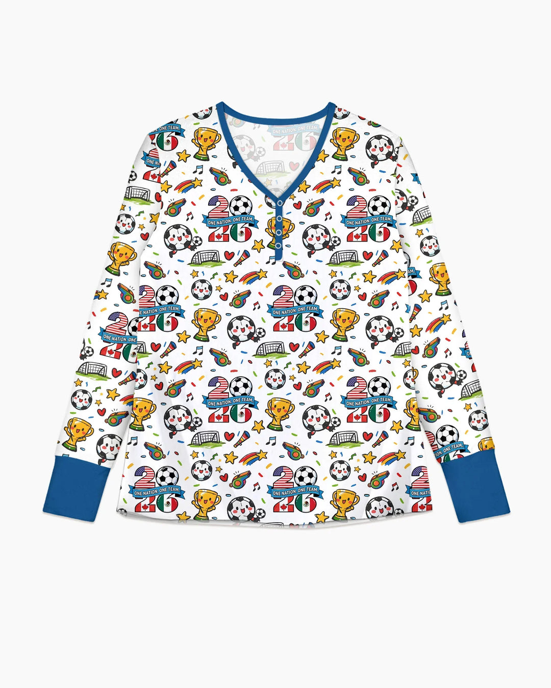 Fußballfieber 2026 Familien-Bambus-Pyjama-Set für Damen