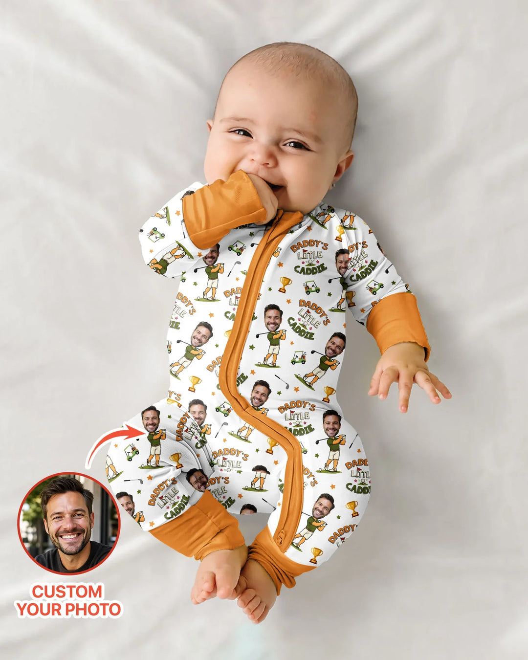 Gerippte Babykleidung mit individuellem Foto - Weich &amp; Skizzenhaft