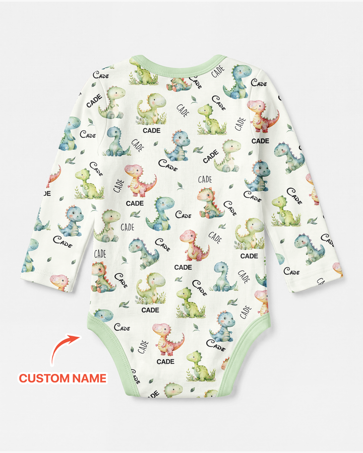 Dinosaur Custom Name Bamboo Bodysuit