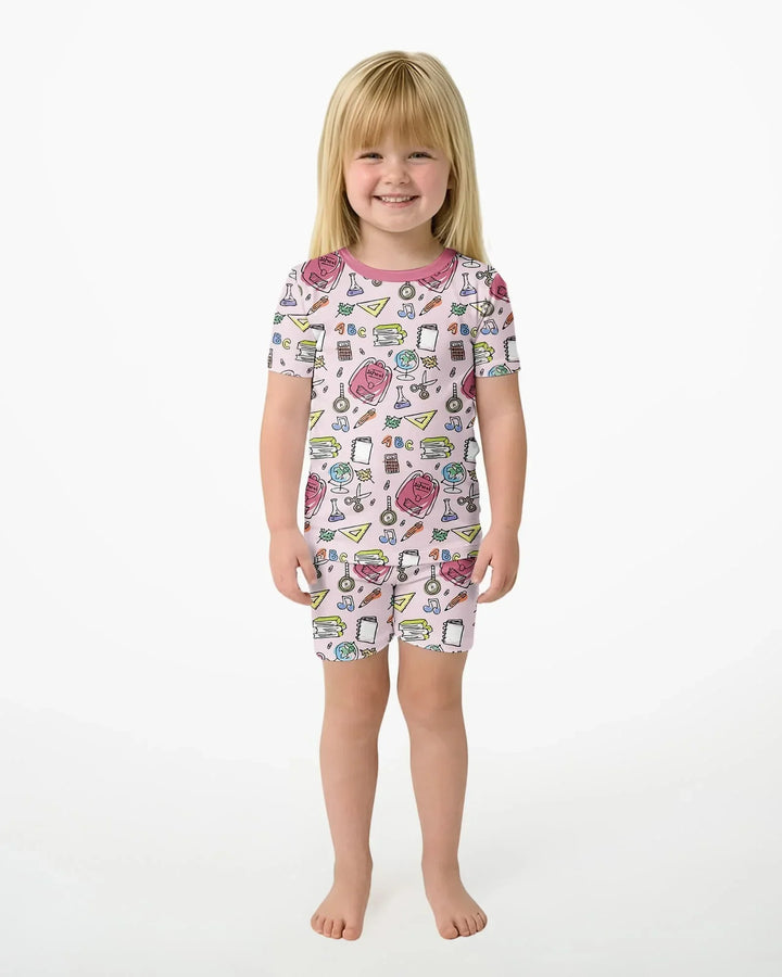 Schlafanzug-Set zweiteilig, kurze Ärmel, kurze Hose, Bambus