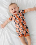 Retro Black Cat Garden Bamboo Shorty Zippy