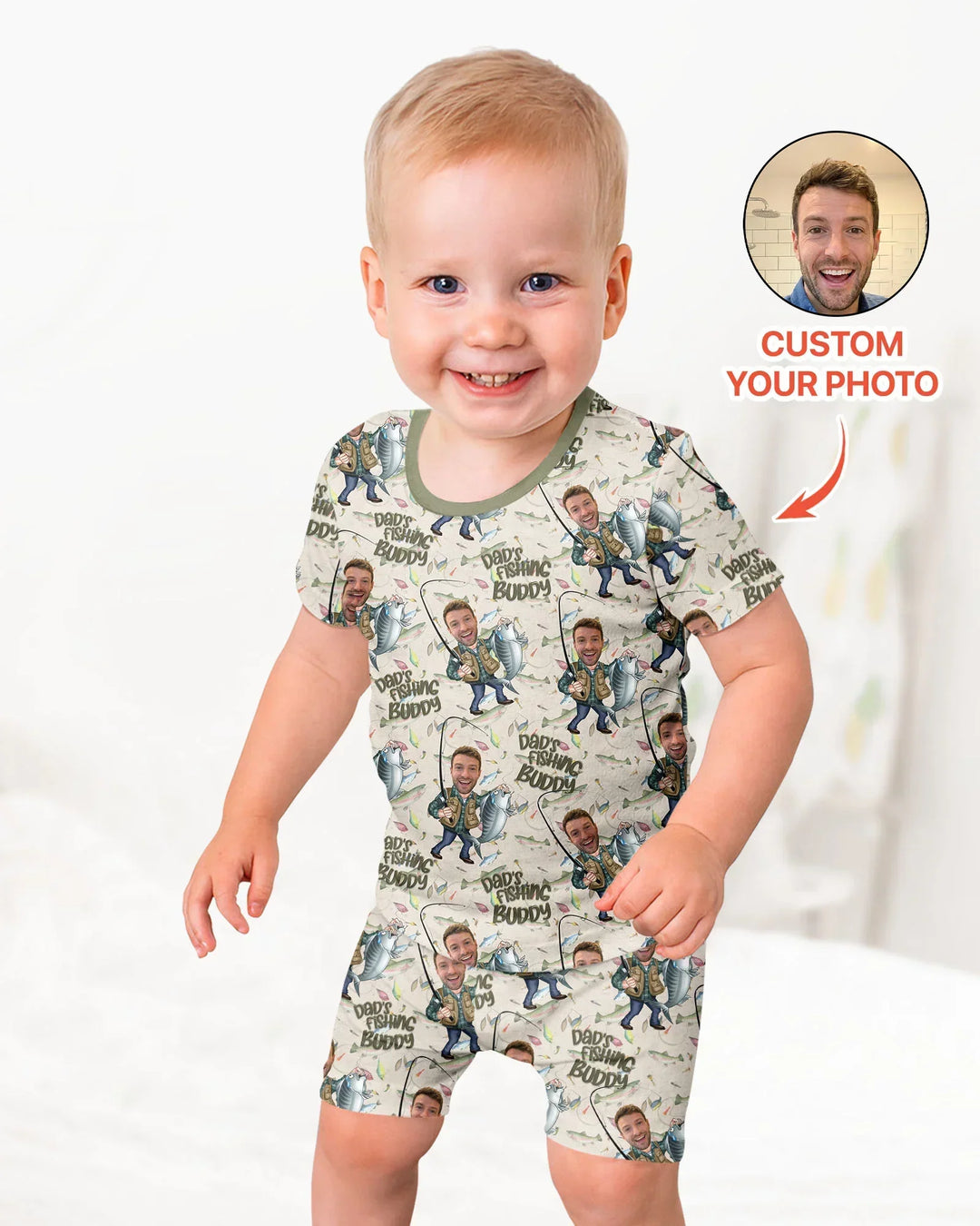 Zweiteiliges Pyjama-Set mit kurzen Ärmeln und Shorts im Sommer-Design