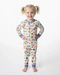 Zweiteiliges Langarm-Pyjama-Set mit Sommerfrüchten