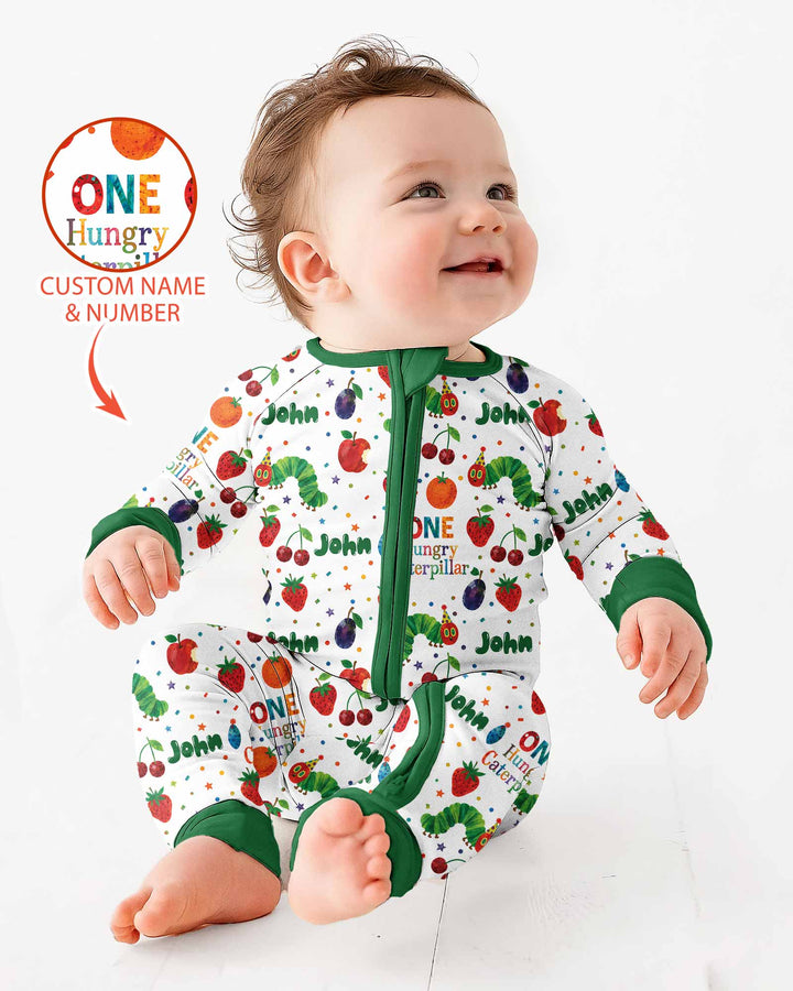 Custom Name And Age Hungry Caterpillar Bamboo Convertible Zippy