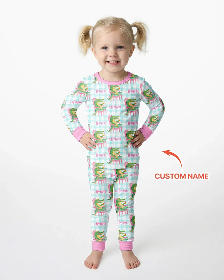 Zweiteiliges Langarm-Pyjama-Set mit Sommerfrüchten