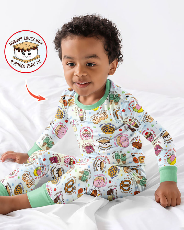 Sweet Love Puns Bamboo Two Piece Long Sleeve Pajama Set
