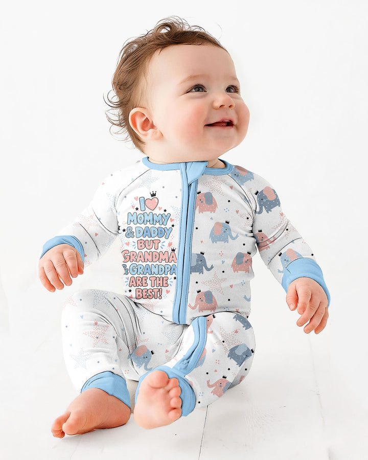I Love Mommy & Daddy, but Grandma & Grandpa Are the Best! Bamboo Convertible Zippy