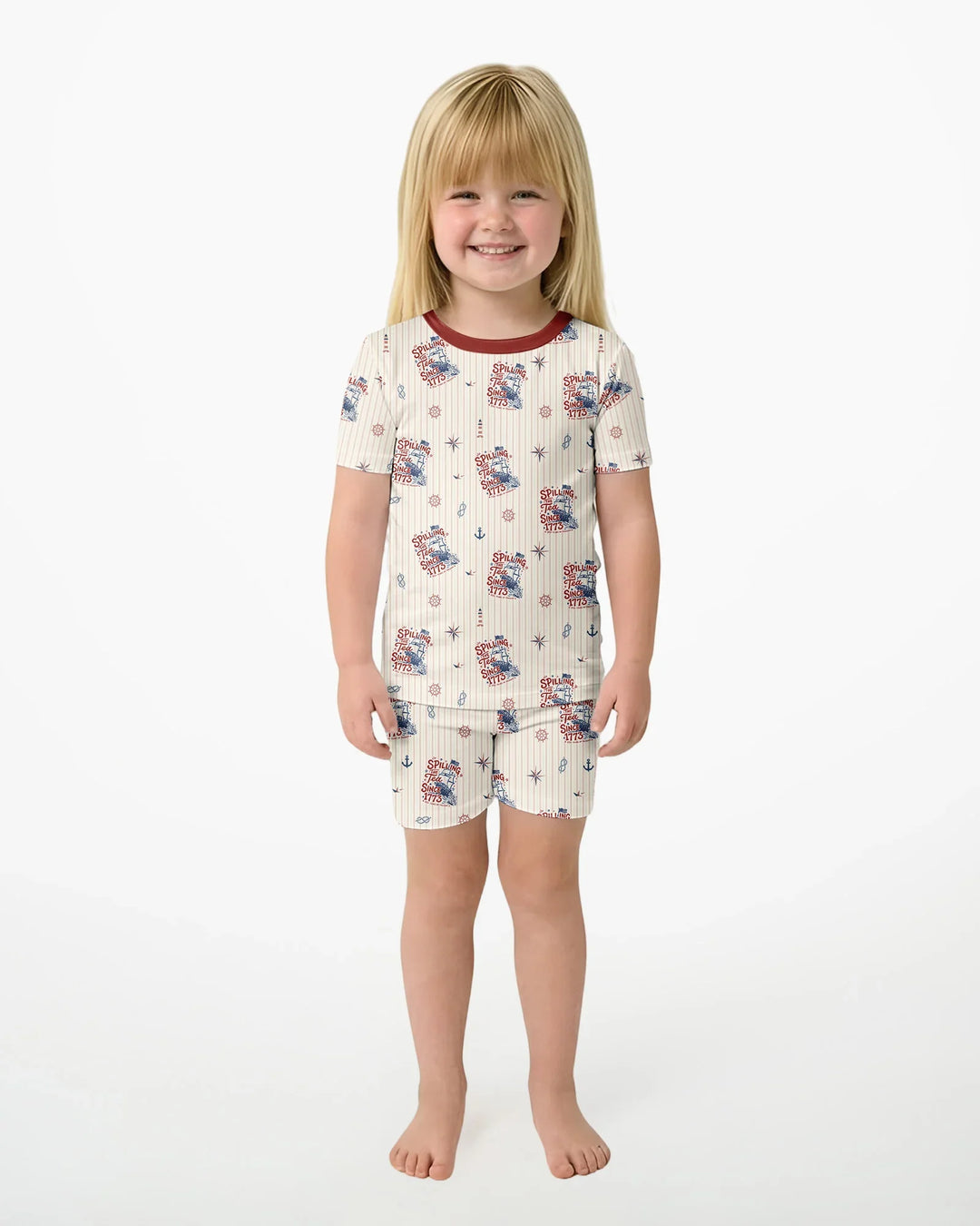 Schlafanzug-Set zweiteilig, kurze Ärmel, kurze Hose, Bambus