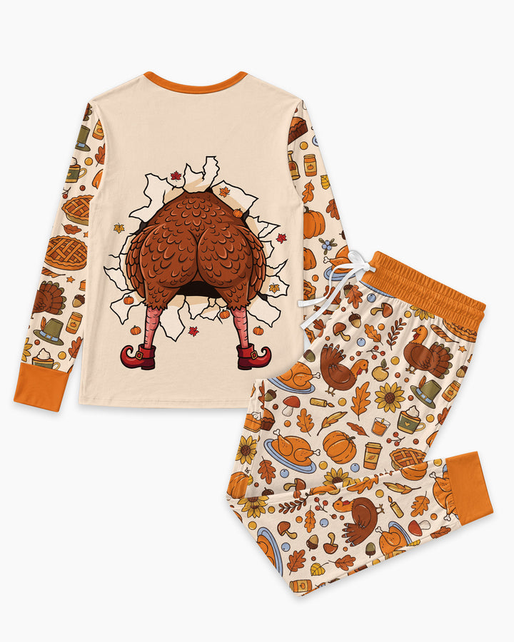 Funny Turkey on Thanksgiving Bamboo Women Pajama Set